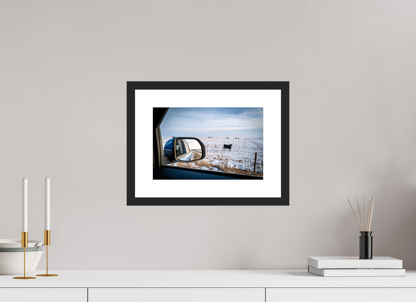 12 x 8″, Framed Prints Rearview Mirror